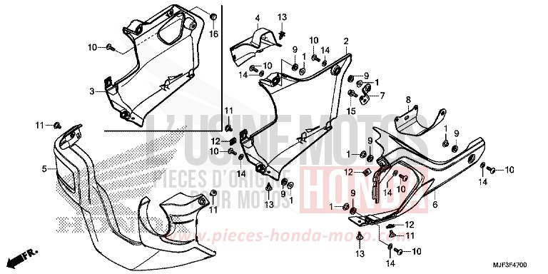 UNDER COWL for CTX700 ABS PEARL FADELESS WHITE (NH341) from 2014
